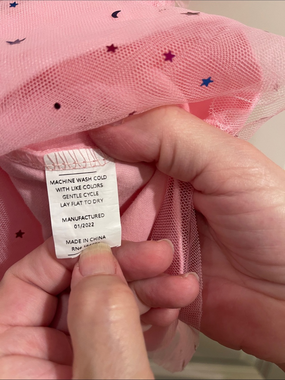 Toddler Pink Star-Print Tulle Dress - Picture 3 of 6